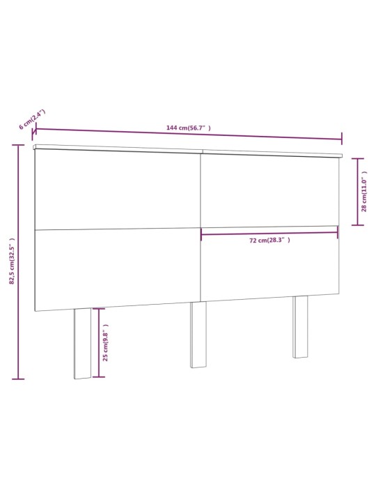 Voodipeats, hall, 144x6x82,5 cm, männipuit