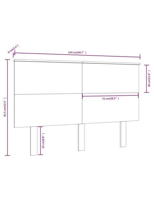 Voodipeats, must,144x6x82,5 cm, männipuit