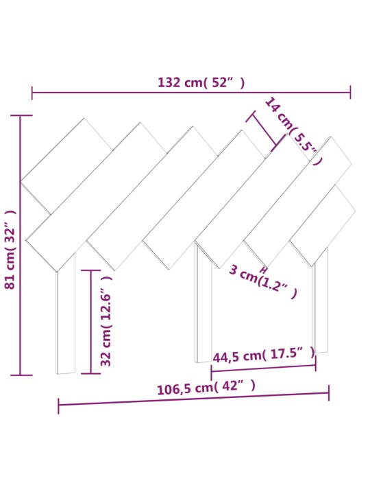 Voodipeats, hall, 132x3x81 cm, männipuit