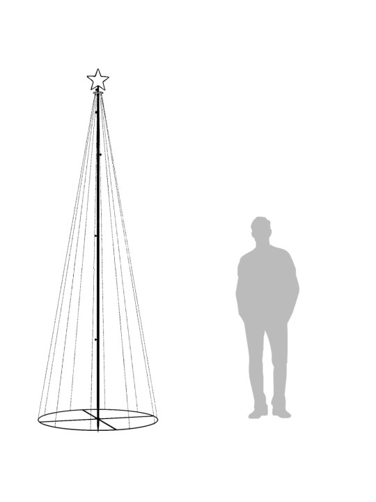 Koonusekujuline jõulupuu, soe valge, 310 LEDi, 100 x 300 cm