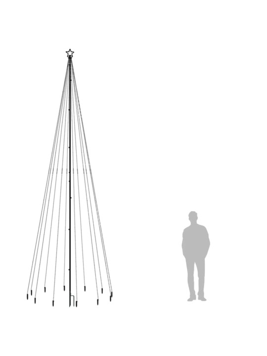 Jõulupuu vaiaga, soe valge, 732 LEDi, 500 cm