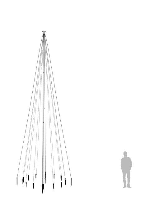 Jõulupuu vaiaga, soe valge, 1134 LEDi, 800 cm