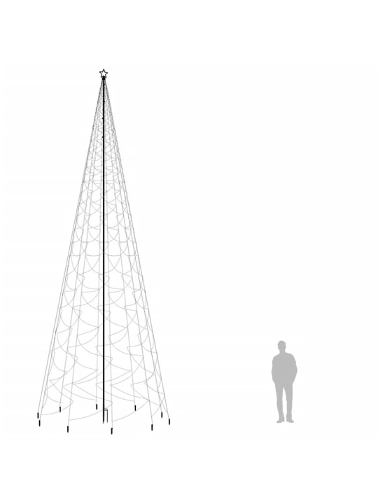 Jõulupuu vaiaga, soe valge, 3000 LEDi, 800 cm