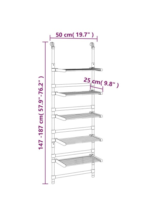 5-korruseline rippuv pesukuivatusrest, alumiinium