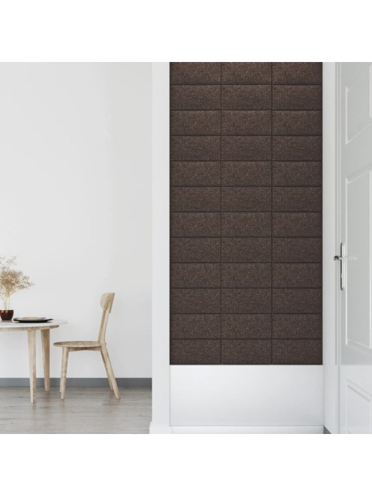Seinapaneelid 12 tk, pruunikashall, 30x15 cm, kangas, 0,54 m²
