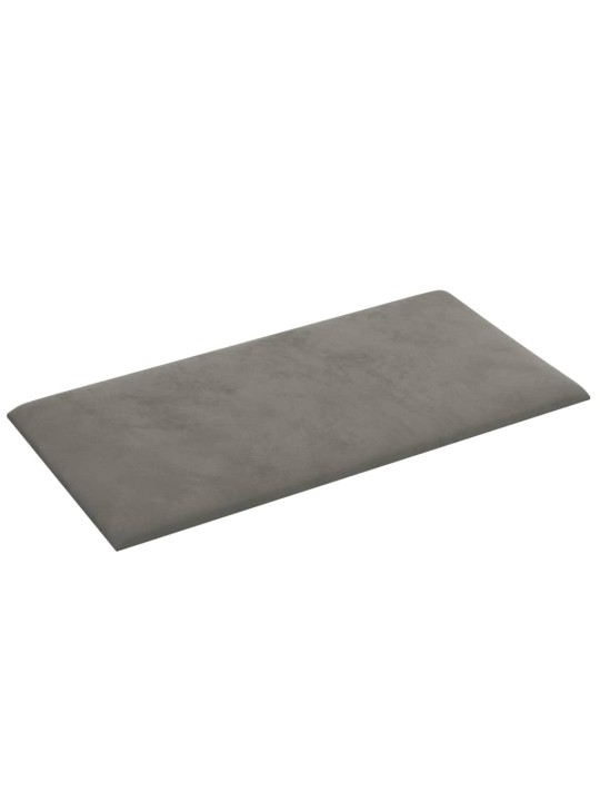 Seinapaneelid 12 tk, helehall, 30 x 15 cm, samet, 0,54 m²