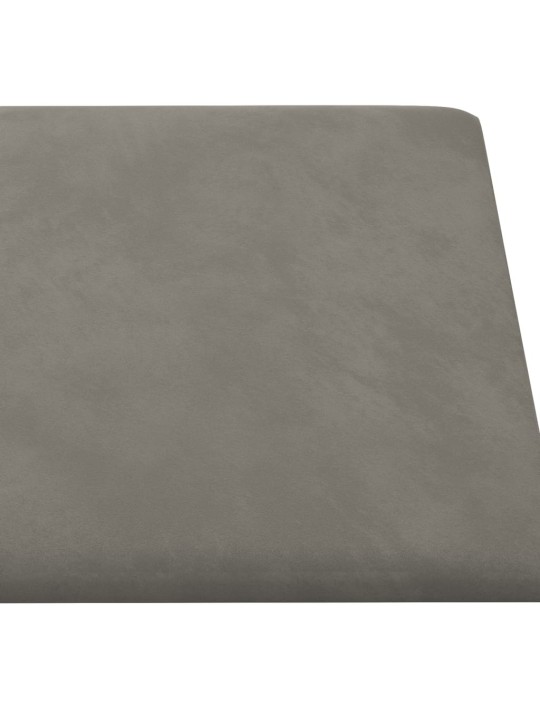 Seinapaneelid 12 tk, helehall, 30 x 15 cm, samet, 0,54 m²