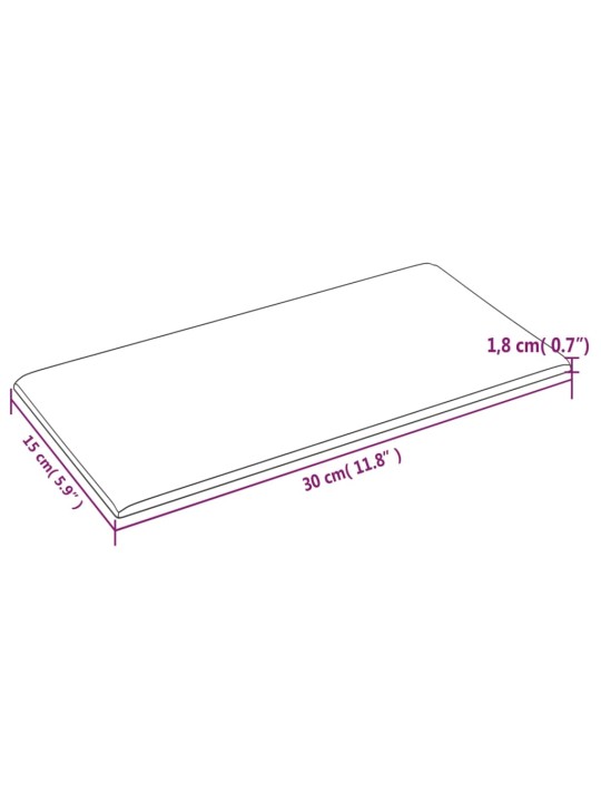 Seinapaneelid 12 tk, helehall, 30 x 15 cm, samet, 0,54 m²