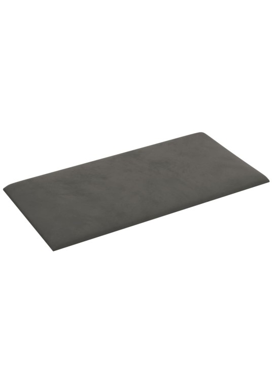 Seinapaneelid 12 tk, tumehall, 30 x 15 cm, samet, 0,54 m²