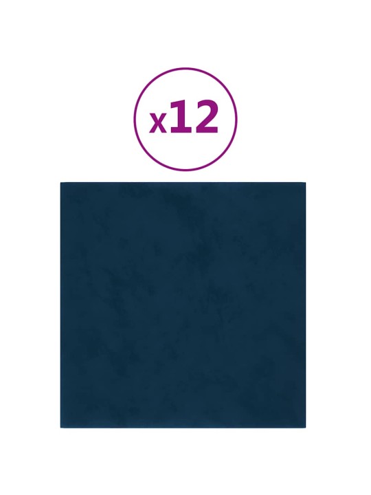 SEINAPANEELID 12 TK, SININE, 30 X 30 CM, SAMET, 1,08 M²
