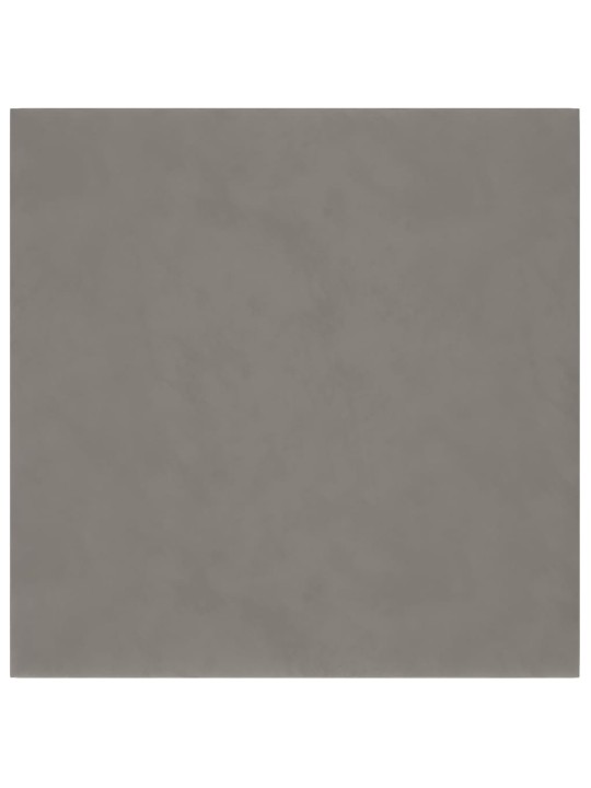 Seinapaneelid 12 tk, helehall, 30 x 30 cm, samet, 1,08 m²