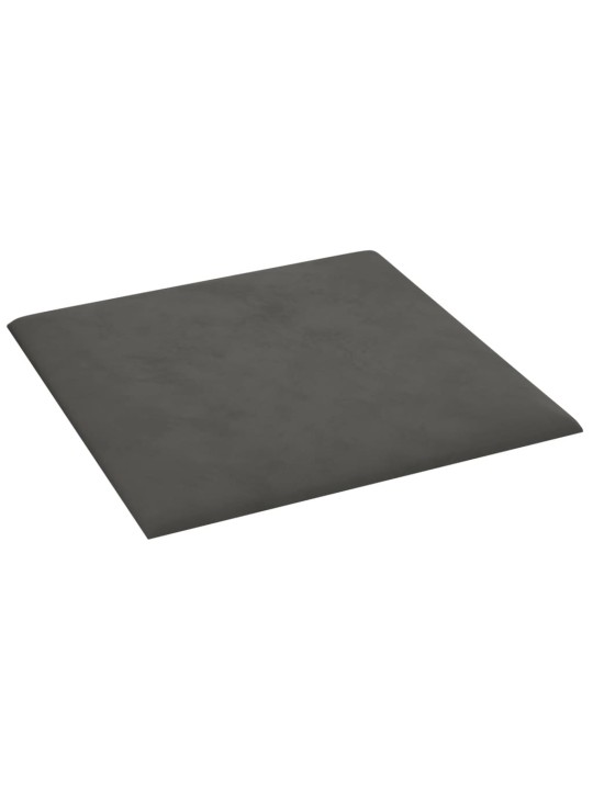 Seinapaneelid 12 tk, tumehall, 30 x 30 cm, samet, 1,08 m²