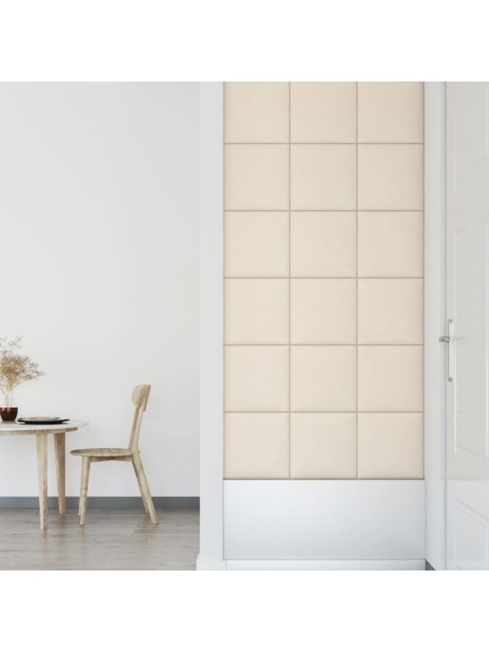 SEINAPANEELID 12 TK, KREEMJASVALGE, 30 X 30 CM, SAMET, 1,08 M²