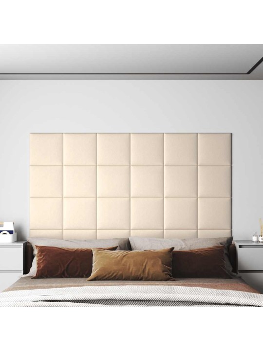 SEINAPANEELID 12 TK, KREEMJASVALGE, 30 X 30 CM, SAMET, 1,08 M²
