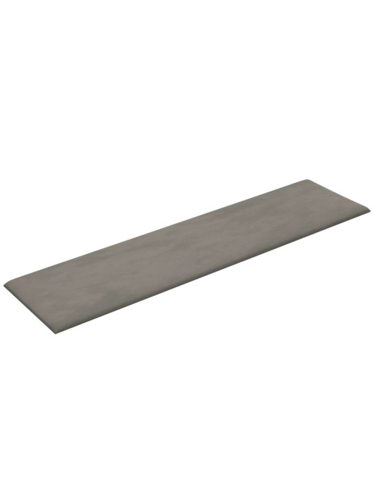 Seinapaneelid 12 tk, helehall, 60 x 15 cm, samet, 1,08 m²