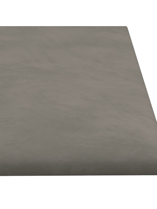 Seinapaneelid 12 tk, helehall, 60 x 15 cm, samet, 1,08 m²