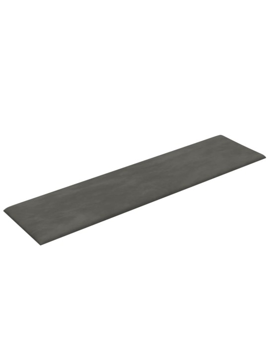 Seinapaneelid 12 tk, tumehall, 60 x 15 cm, samet, 1,08 m²