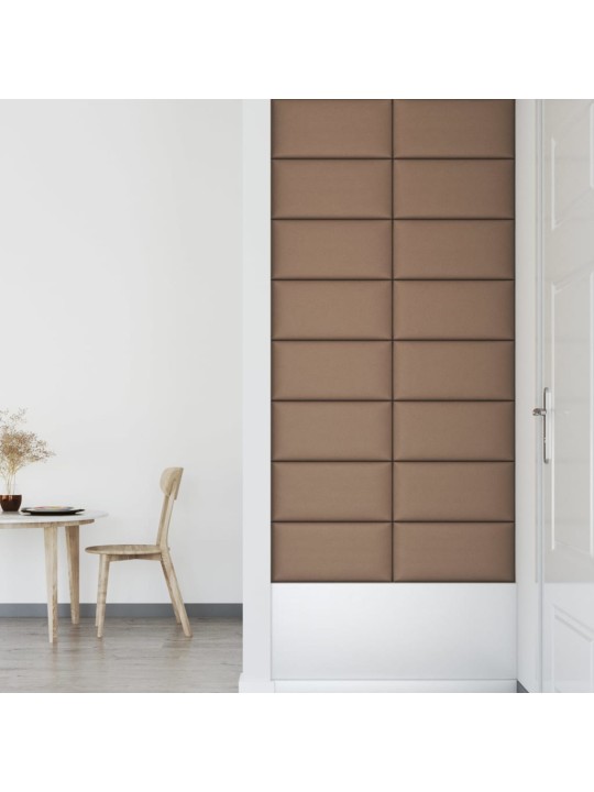 Seinapaneelid 12 tk, cappuccino, 60 x 30 cm, kunstnahk, 2,16 m²