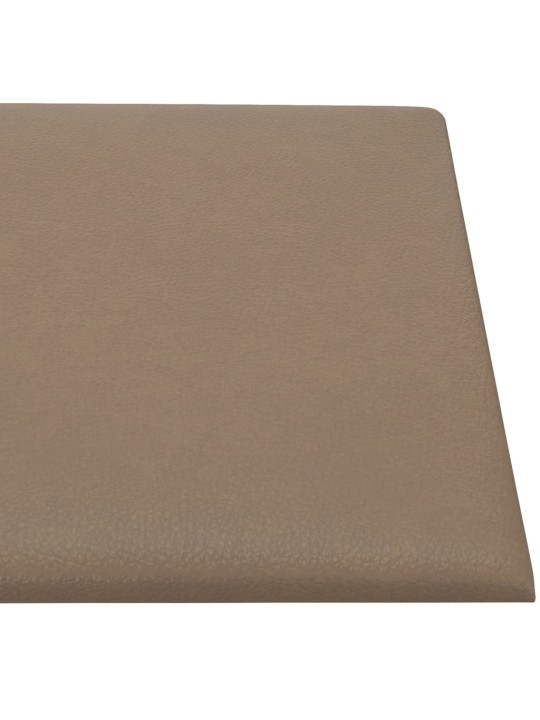 Seinapaneelid 12 tk, cappuccino, 60 x 30 cm, kunstnahk, 2,16 m²