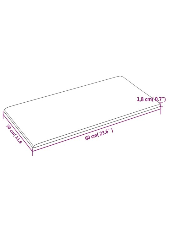 Seinapaneelid 12 tk, cappuccino, 60 x 30 cm, kunstnahk, 2,16 m²