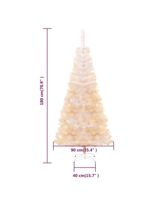 Kunstkuusk sillerdavate okstega, valge, 180 cm, pvc