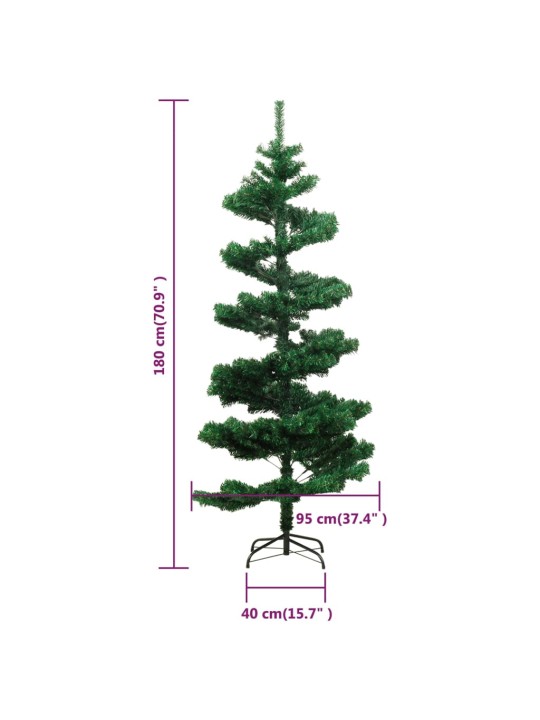 Spiraalne valgustusega kunstkuusk potiga, roheline, 180 cm, pvc
