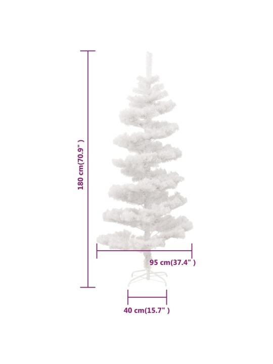 Spiraalne valgustusega kunstkuusk potiga, valge, 180 cm, pvc