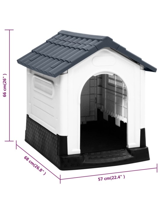 Koerakuut, hall, 57 x 68 x 66 cm, polüpropüleen