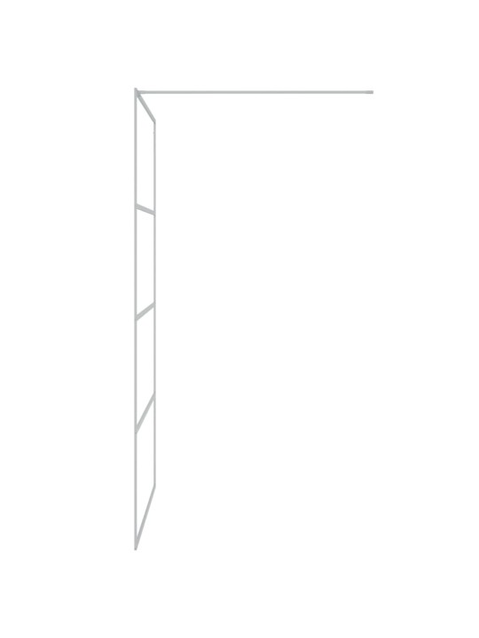 Dušikabiini sein, hõbedane, 115 x 195 cm, läbipaistev esg-klaas
