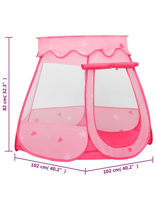 Laste mängutelk, 250 palliga, roosa, 102 x 102 x 82 cm