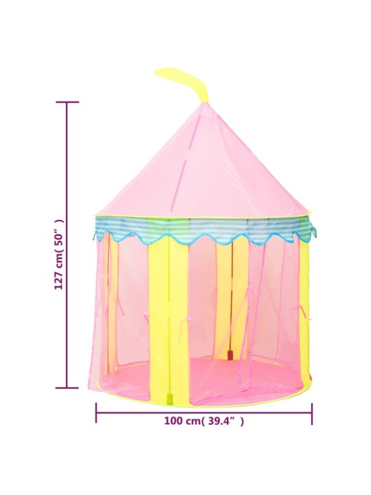 Laste mängutelk, 250 palliga, roosa, 100x100x127 cm