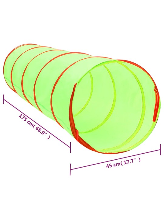 Laste mängutunnel, 250 palli, roheline, 175 cm, polüester