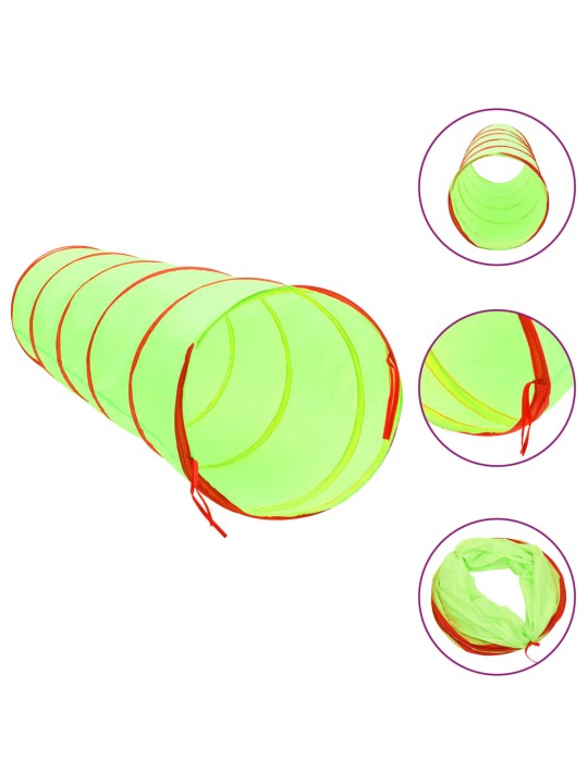 Laste mängutunnel, 250 palli, roheline, 175 cm, polüester