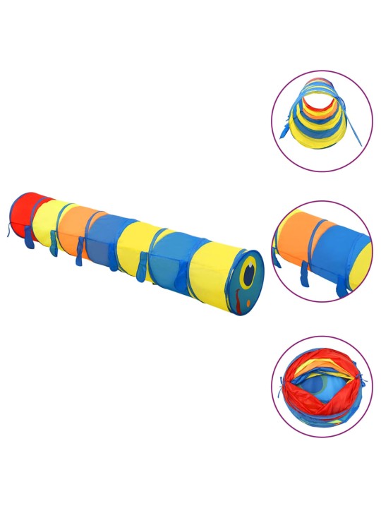 Laste mängutunnel, 250 palli, mitmevärviline, 245 cm, polüester