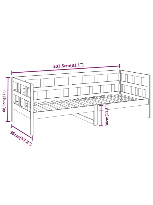 Päevavoodi raam ilma madratsita meekarva männipuit 90 x 200 cm