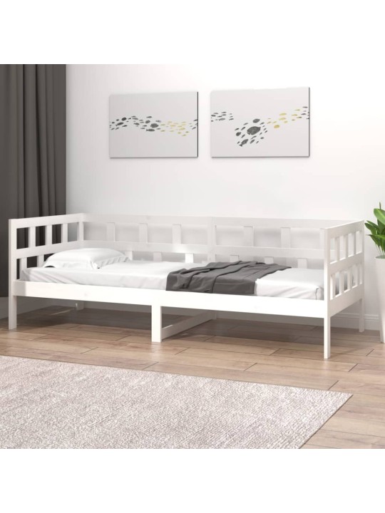 Päevavoodi, valge, männipuit, 90 x 190 cm