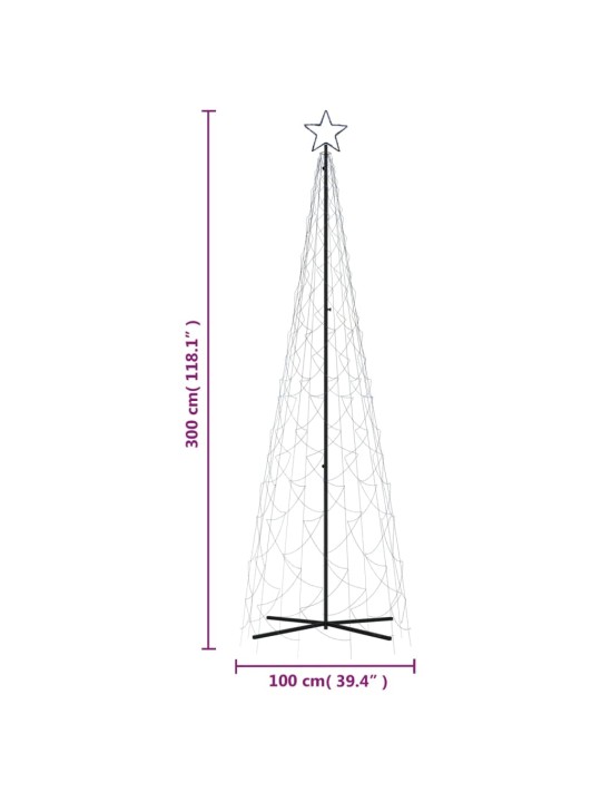 Koonusekujuline jõulupuu, sinine, 500 LEDi, 100 x 300 cm