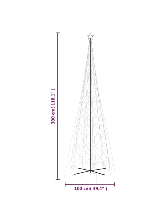 Koonusekujuline jõulupuu, külm valge, 3000 LEDi, 230x800 cm