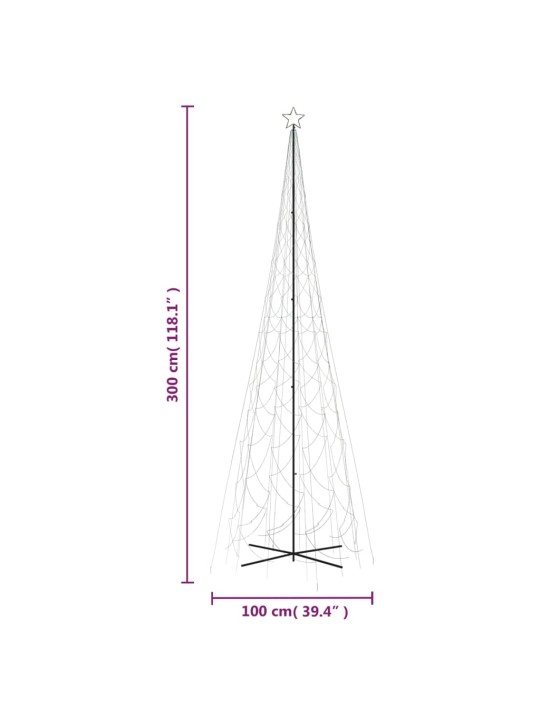 Koonusekujuline jõulupuu, värviline, 3000 LEDi, 230 x 800 cm