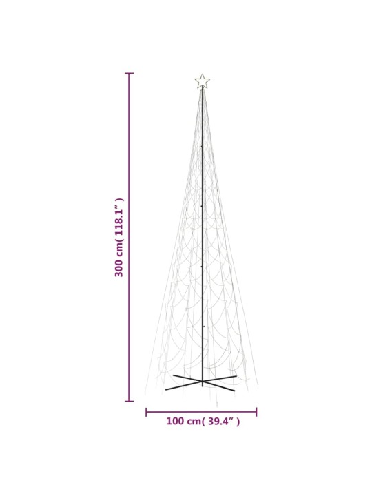 Koonusekujuline jõulupuu, soe valge, 3000 LEDi, 230x800 cm