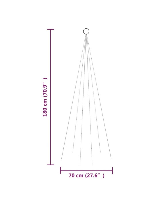 Jõulupuu vaiaga, soe valge, 108 LEDi, 180 cm