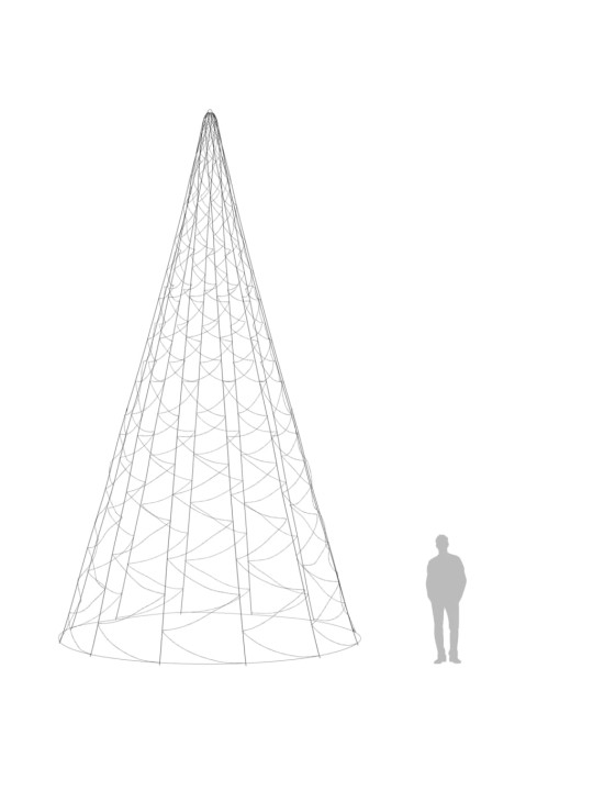 Jõulupuu vaiaga, külm valge, 3000 LEDi, 800 cm