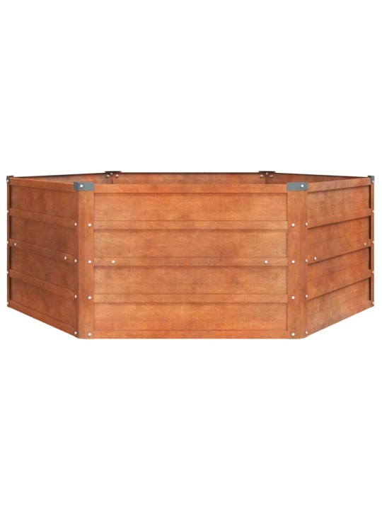 Taimekast, rooste, 129 x 129 x 45 cm, corten-teras