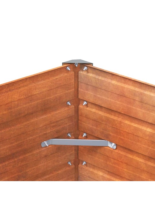 Taimekast, rooste, 129 x 129 x 45 cm, corten-teras