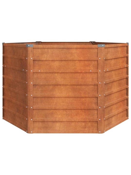 Taimekast, rooste, 129 x 129 x 77 cm, corten-teras