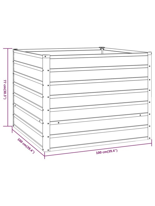 Taimekast, rooste, 100x100x77 cm, corten-teras