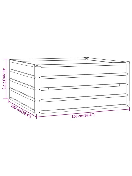 Taimekast, rooste, 100x100x45 cm, corten-teras