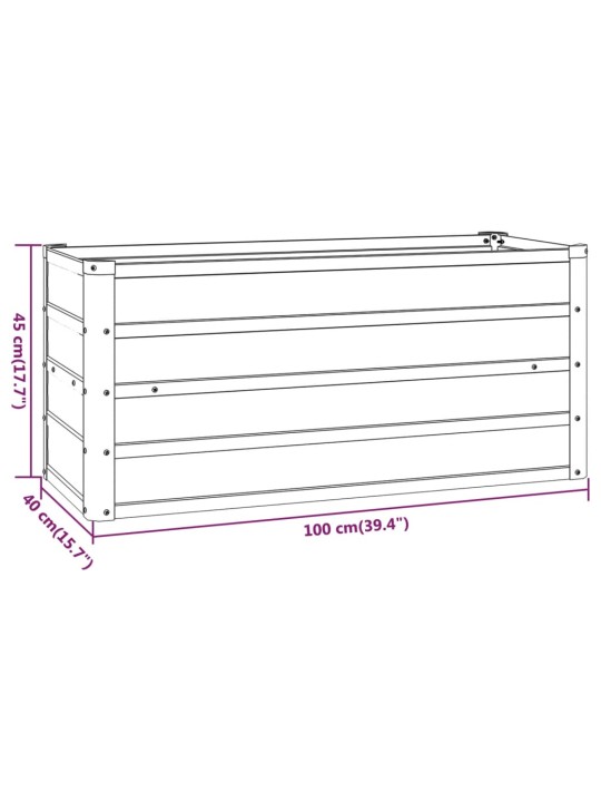 Taimekast, rooste, 100x40x45 cm, corten-teras
