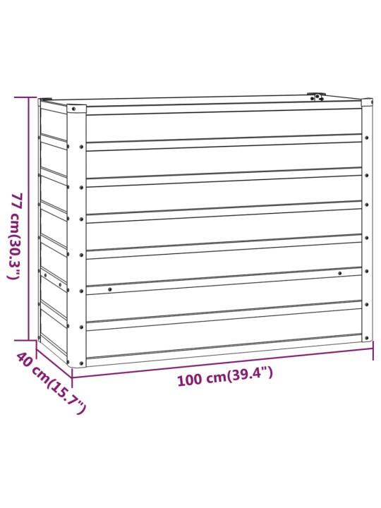 Taimekast, rooste, 100x40x77 cm, corten-teras
