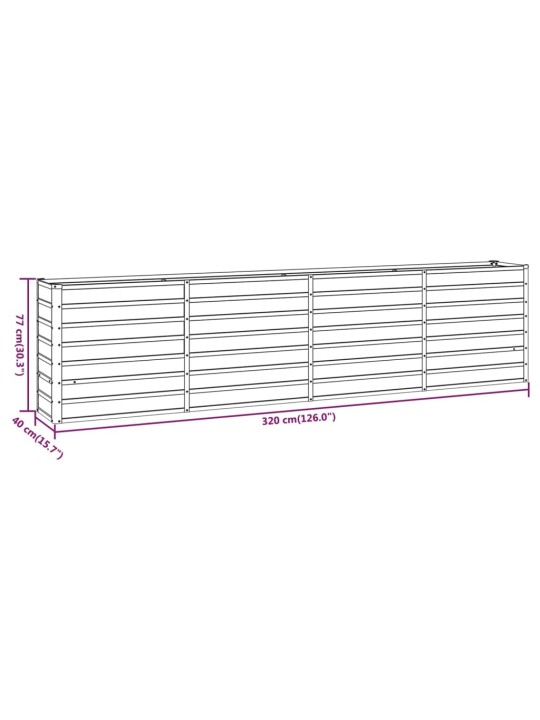 Taimekast, rooste, 320x40x77 cm, corten-teras